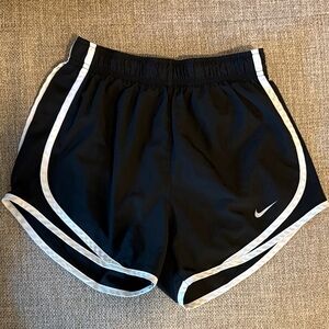 Nike Women's Black and White Athletic Shorts